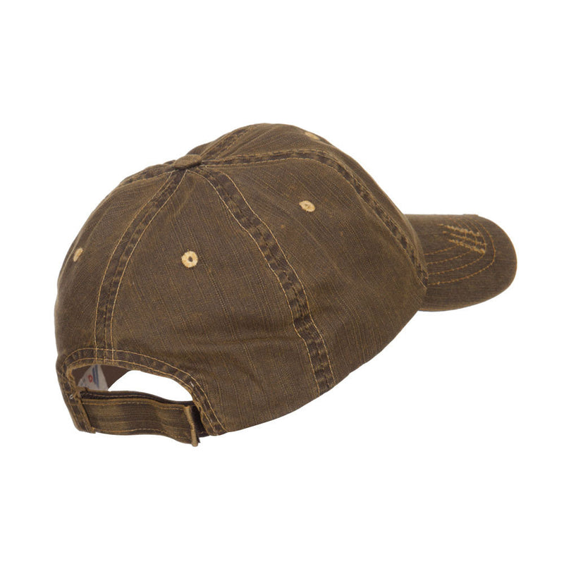Distressed Washed Herringbone Cotton Cap
