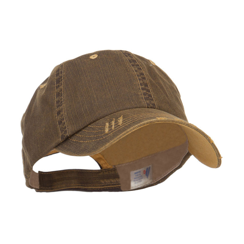 Distressed Washed Herringbone Cotton Cap