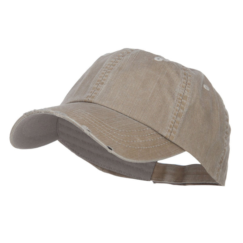 Distressed Washed Herringbone Cotton Cap