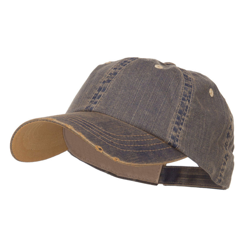 Distressed Washed Herringbone Cotton Cap