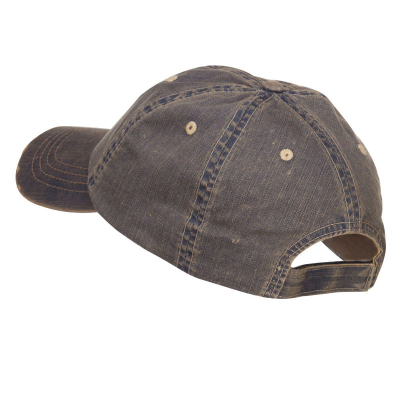 Distressed Washed Herringbone Cotton Cap