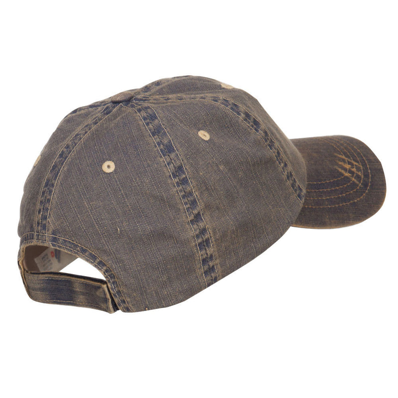 Distressed Washed Herringbone Cotton Cap