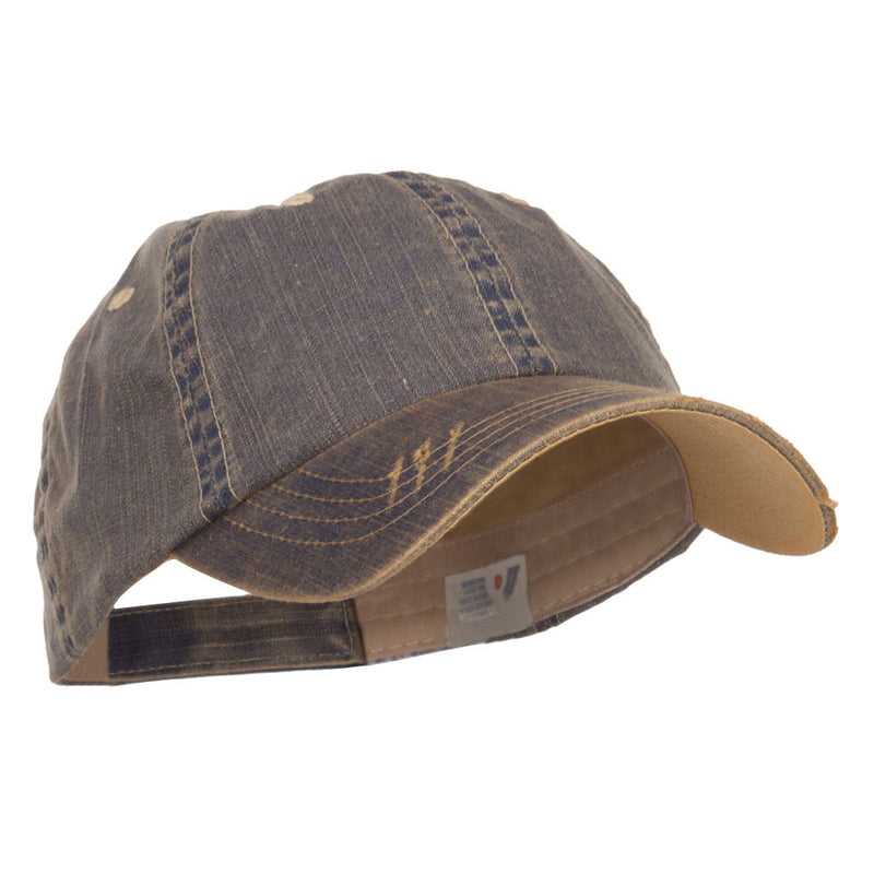 Distressed Washed Herringbone Cotton Cap