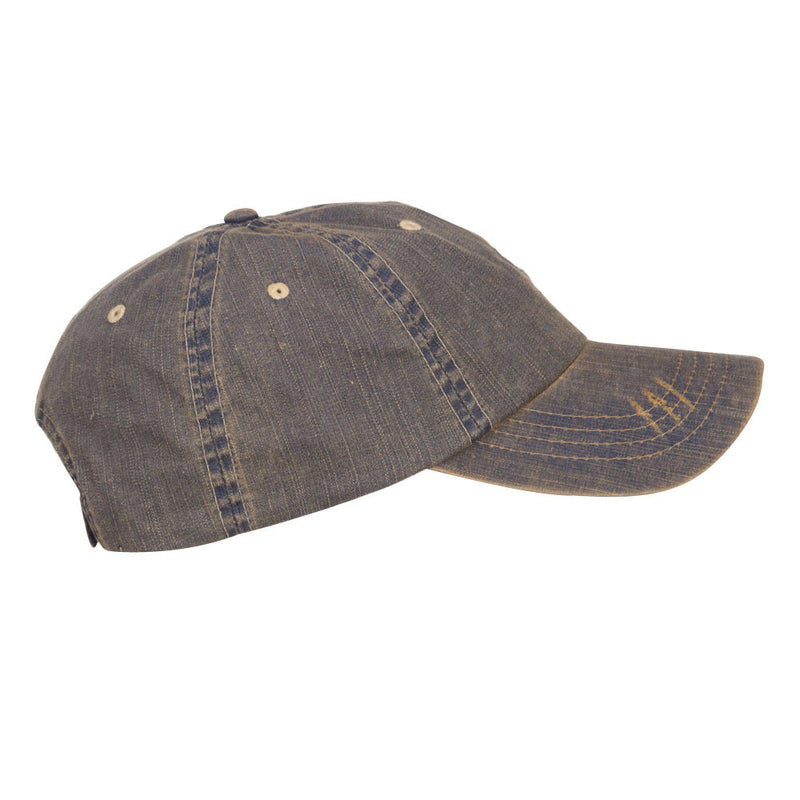 Distressed Washed Herringbone Cotton Cap
