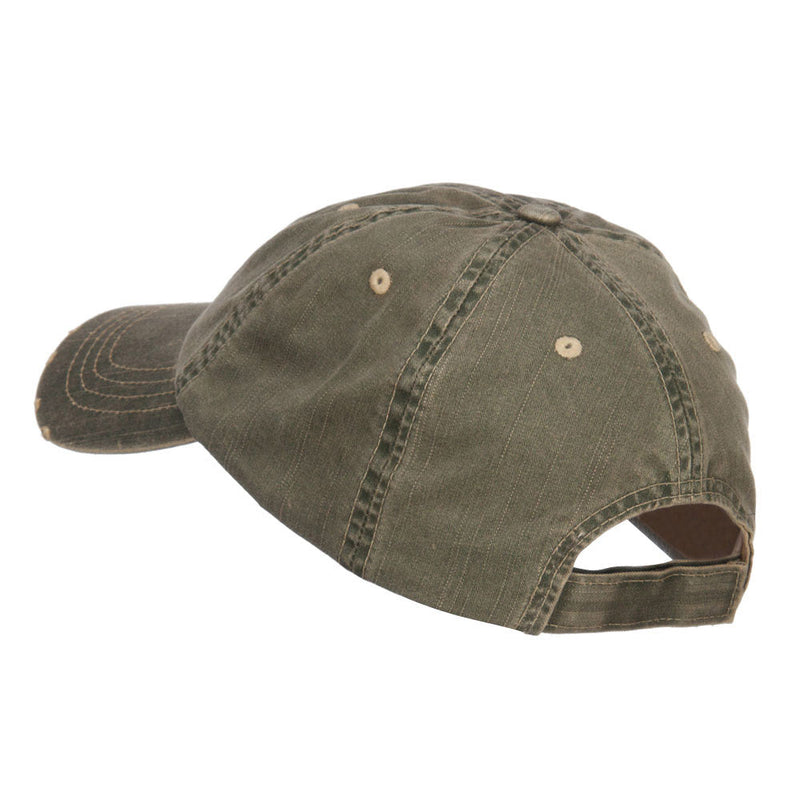 Distressed Washed Herringbone Cotton Cap