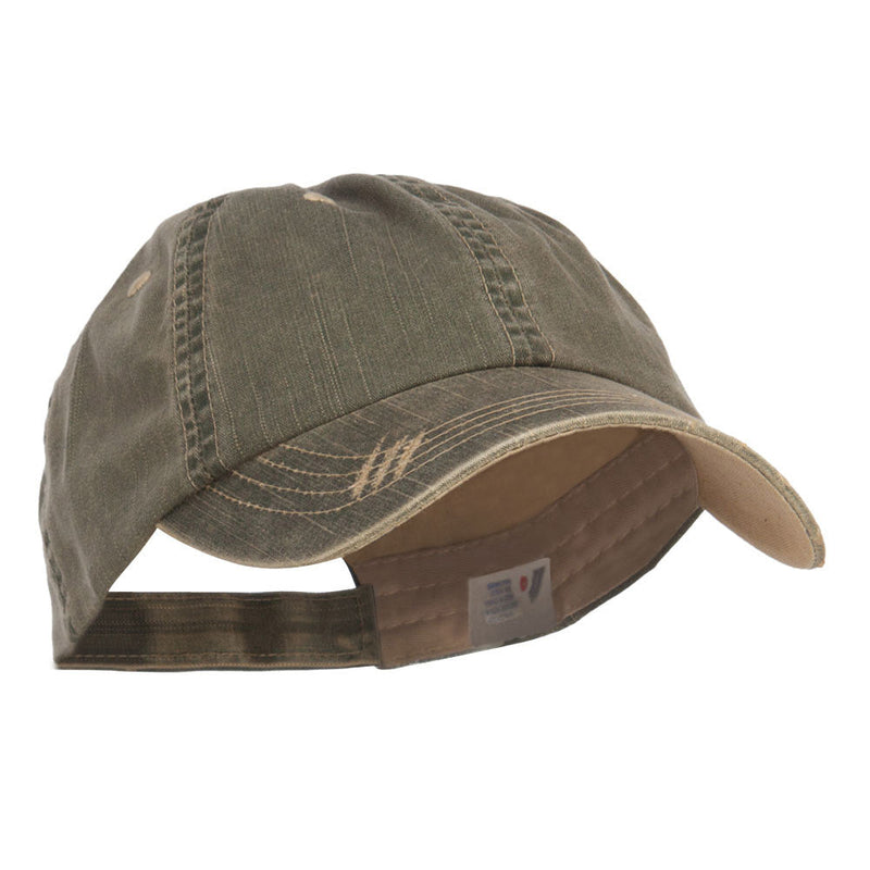 Distressed Washed Herringbone Cotton Cap