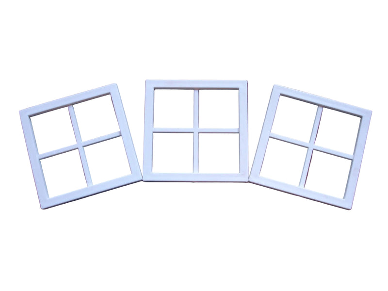 3-Mini Windows-White Decorative Windows