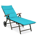 Outdoor Chaise Lounge Chair Rattan Lounger Recliner Chair by LJGDeals
