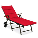 Outdoor Chaise Lounge Chair Rattan Lounger Recliner Chair by LJGDeals
