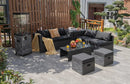 8 Pieces Patio Rattan Storage Table Furniture Set by LJGDeals