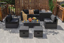 8 Pieces Patio Rattan Storage Table Furniture Set by LJGDeals