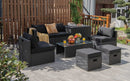 8 Pieces Patio Rattan Storage Table Furniture Set by LJGDeals