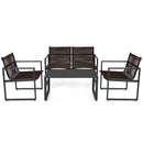 4 Pieces Patio Furniture Conversation Set with Sofa Loveseat by LJGDeals