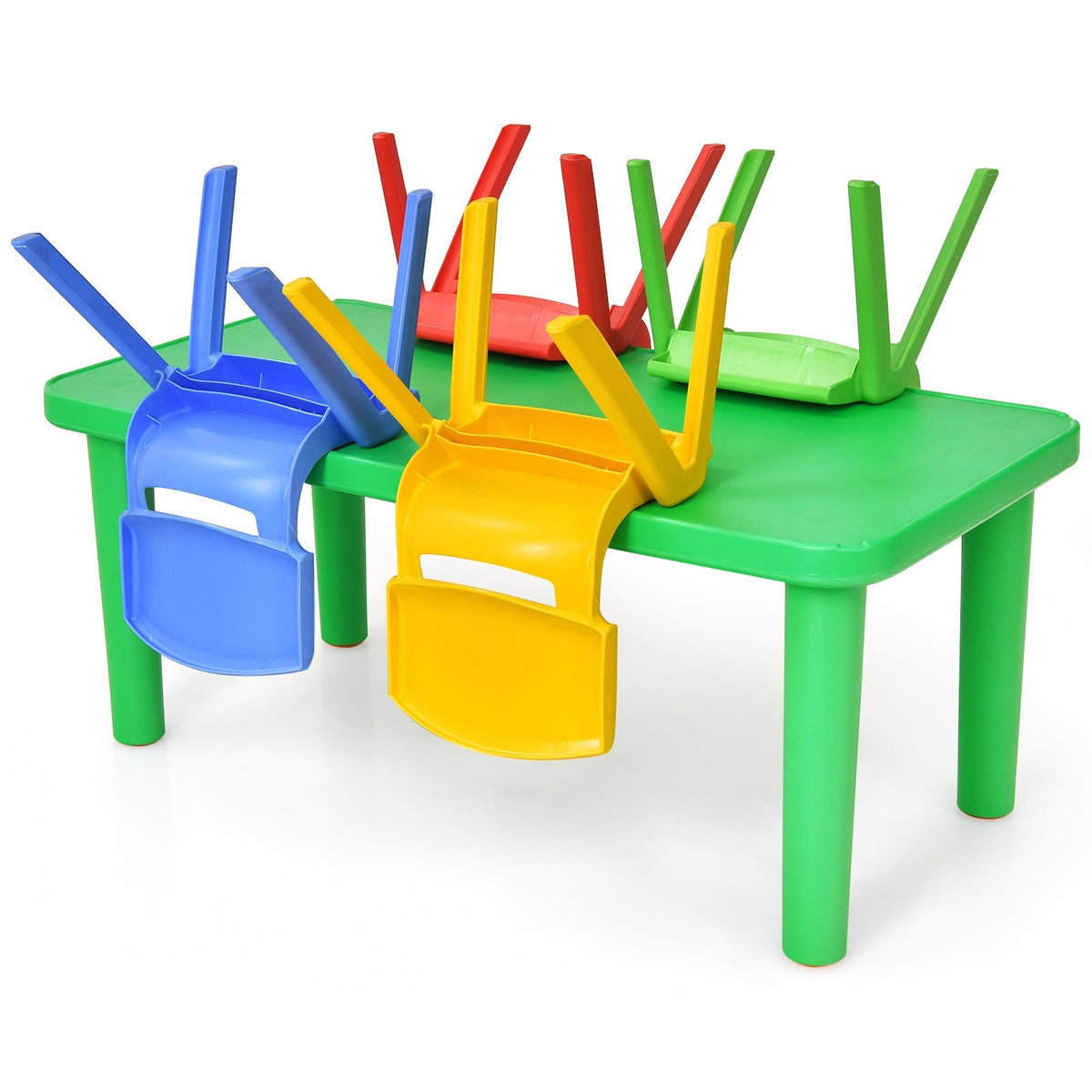 Kids Colorful Plastic Table and 4 Chairs Set, photo 4 of 8