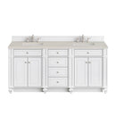James Martin Bristol 72" Double Bathroom Vanity, Bright White