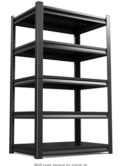 72" H Garage Shelving Unit, Garage Storage Shelves 2500LBS Heavy Duty Shelving, Adjustable 5 Tier Metal Shelving Utility Shelf, Storage Rack for Industrial, Warehouse, Basement (16" D*36" W*72" H)