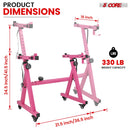 5 CORE Keyboard Stand Riser Z Style Height Width Adjustable Portable Heavy Duty Music Stands Holder for Kids and Adults Fits 54 to 88 Key Electric Pianos w Wheels - KS Z1 BPNK HD WHLS
