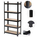 5 Tier Heavy Duty Metal Shelving Rack Unit Garage Storage Shelf Black UK