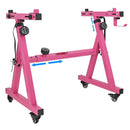 5 CORE Keyboard Stand Riser Z Style Height Width Adjustable Portable Heavy Duty Music Stands Holder for Kids and Adults Fits 54 to 88 Key Electric Pianos w Wheels - KS Z1 BPNK HD WHLS