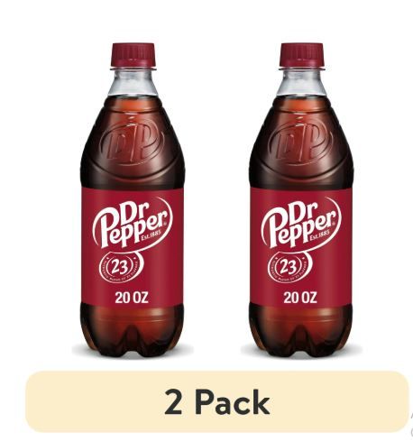 (2 pack) Dr.Pepper Soda Pop, 20 fl oz, Bottle