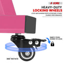 5 CORE Keyboard Stand Riser Z Style Height Width Adjustable Portable Heavy Duty Music Stands Holder for Kids and Adults Fits 54 to 88 Key Electric Pianos w Wheels - KS Z1 BPNK HD WHLS