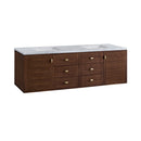 James Martin Amberly 72" Dual Mount Double Bathroom Vanity, Mid-Century Walnut