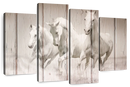 Rustic White Horses Wall Art