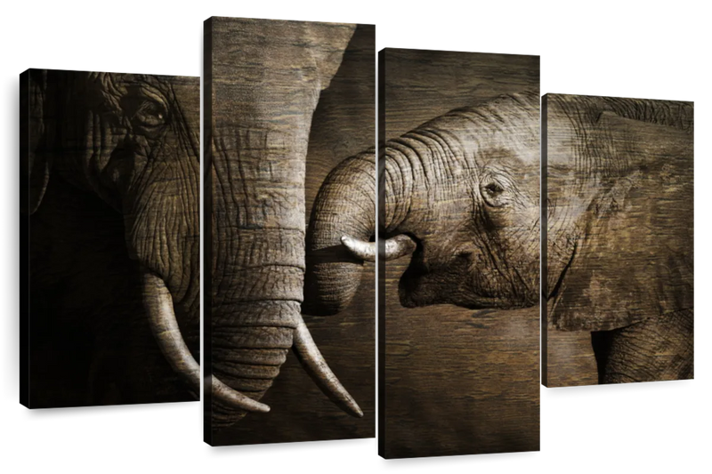 Affectionate Elephants Wall Art