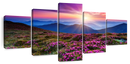Pink Flowers At Sunset Wall Art