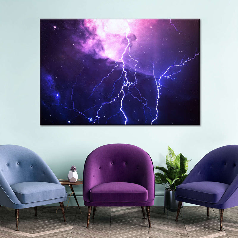 Cosmic Lightning Wall Art