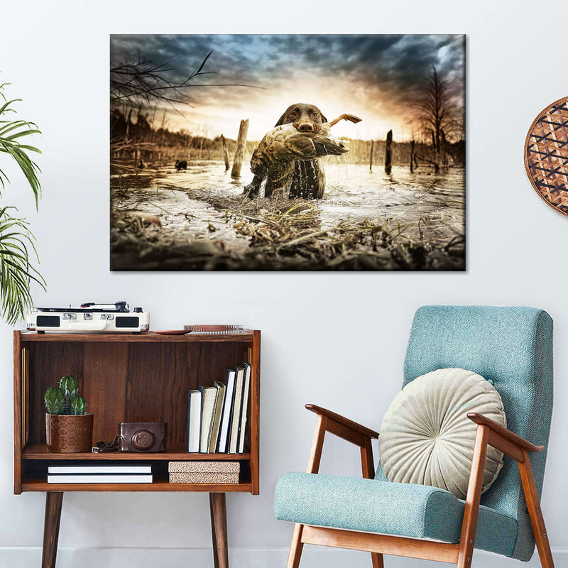 Dog Fetching Game Wall Art