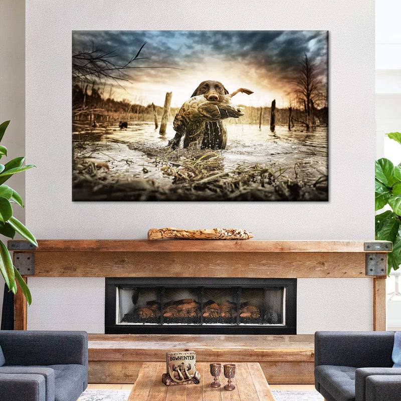 Dog Fetching Game Wall Art