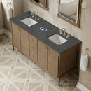 James Martin Kinnsden 72" Double Bathroom Vanity, Weathered Oak