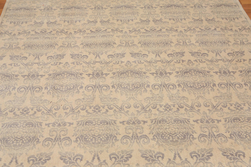 6' x 9' Hand Knotted Damask Design 100% Wool Area rug Beige