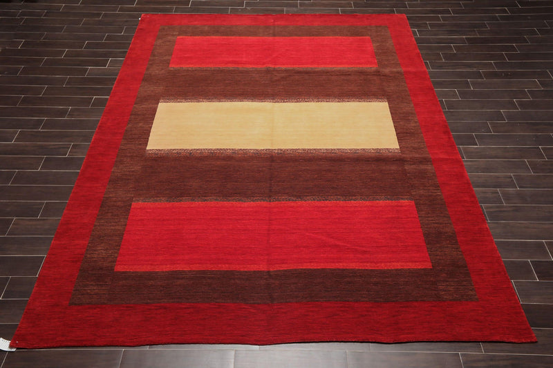 9'3" x 11'10" Hand Knotted 100% Wool Designer Oriental Area Rug Contemporary Red
