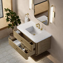 James Martin Allamari 36" Floating Single Bathroom Vanity, Dune Mist