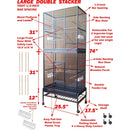 GobekUsa Dual Breeding Flight Cage for Parrots