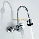 GobekUsa Dual Hole Brass Chrome Kitchen Sink Tap Mixer