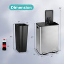 2 x 8 Gal Dual Compartment Trash Can-Silver by LJGDeals