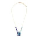 Duality Blue Lapis and Turquoise Golden Pendant Necklace