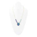 Duality Blue Lapis and Turquoise Golden Pendant Necklace