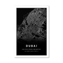 Dubai Black Map Canvas
