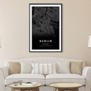 Dublin Black Map Canvas