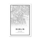 Dublin White Map Canvas