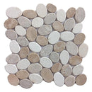 Dusty Rose White Tan Natural Pebble Mosaics 12x12