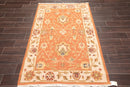 3'10" x 5'10" Hand Knotted Wool High Low Pile Area Rug Orange