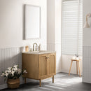 James Martin Laurent 30" Dual Mount Single Bathroom Vanity, Light Natural Oak