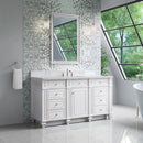 James Martin Bristol 60" Single Bathroom Vanity, Bright White