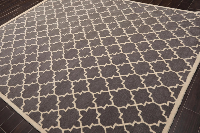 8 x 10 Handmade 100% Wool Traditional Oriental Area rug Modern Gray & Ivory