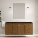 James Martin Laurent 60" Dual Mount Single Bathroom Vanity, Honey Oak